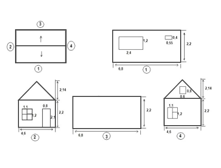Рис. 2 Образец чертежа для расчёта фасадных материалов