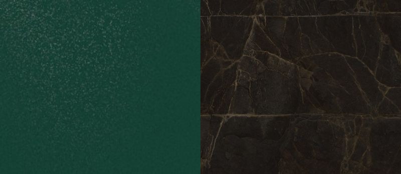 Цвет зелёный мох, RAL 6005, покрытие глянец (полиэстер), в сочетании с материалом «Тёмный камень»
