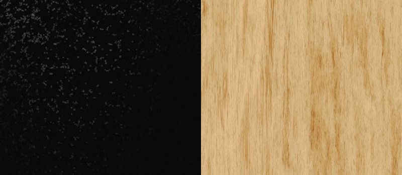 Цвет чёрный, RAL 9005, покрытие глянец (полиэстер), в сочетании с материалом «Светлое дерево»