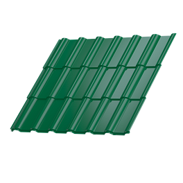 Металлочерепица Супермонтеррей 1180/1100x0,45 мм, 6029 мятно-зеленый глянцевый