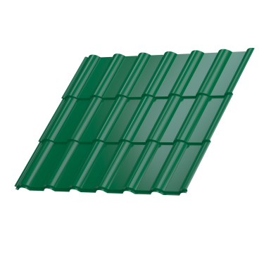 Металлочерепица Супермонтеррей 1180/1100x0,5 мм, 6029 мятно-зеленый глянцевый