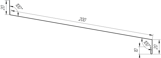 Отлив простой 20х200х20 мм, 3011 коричнево-красный глянцевый