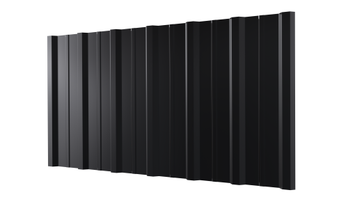 Профнастил НС16 1150/1100x0,45 мм, 9005 черный янтарь глянцевый