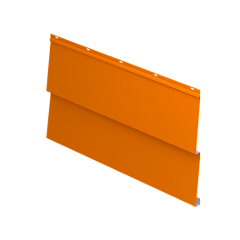 Металлосайдинг Корабельная доска 267/236x0,4 мм, 2011 насыщенный оранжевый