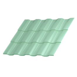 Металлочерепица Геркулес 25 1200/1150x0,45 мм, 6019 бело-зеленый глянцевый