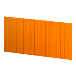 Профнастил С8 1200/1150x0,4 мм, 2011 насыщенный оранжевый глянцевый