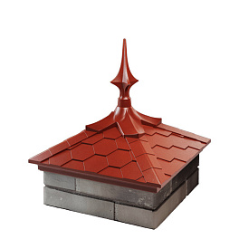Колпак полимеркомпозитный ZKING, коллекция Everest (размер столба 1,5х1,5 кирпича), красный