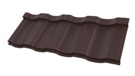 Металлочерепица Геркулес 30 1200/1150x0,5 мм, 8017 шоколадно-коричневый стальной бархат