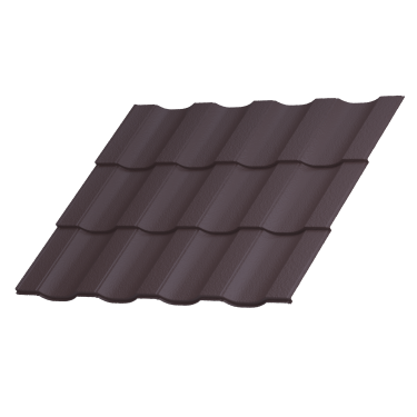 Металлочерепица Геркулес 30 1200/1150x0,5 мм, 8017 шоколадно-коричневый стальной бархат