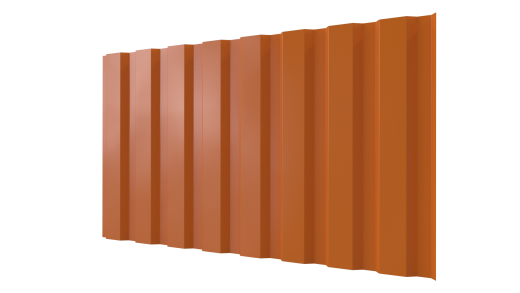 Профнастил С20A 1150/1100x0,5 мм, 2011 насыщенный оранжевый глянцевый