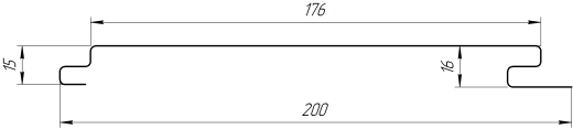 Металлосайдинг Лайн Про Плоскость 200/176x0,45 мм, 3009 оксид красный матовый