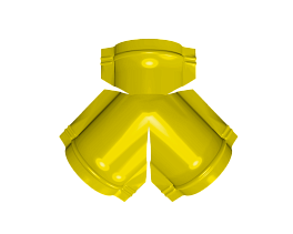 Тройник Y конька круглого 625x510 мм, 1018 цинково-желтый глянцевый