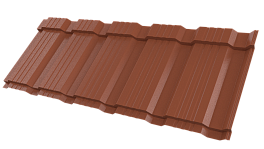 Металлочерепица Каскад 1185/1150x0,5 мм, 8004 медно-коричневый глянцевый