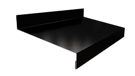 Отлив простой 20х100х20 мм, 9006 бело-алюминиевый глянцевый