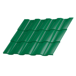 Металлочерепица Геркулес 30 1200/1150x0,45 мм, 6029 мятно-зеленый глянцевый