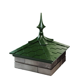 Колпак полимеркомпозитный ZKING, коллекция Everest (размер столба 1,5х1,5 кирпича), зеленый