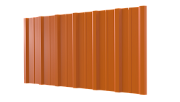 Профнастил НС16 1150/1100x0,4 мм, 2011 насыщенный оранжевый глянцевый