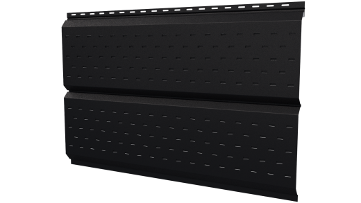Софит Л-брус перфорированный 264/241x0,45 мм, 9005 черный янтарь матовый