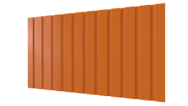 Профнастил С10 1155/1100x0,5 мм, 2011 насыщенный оранжевый глянцевый