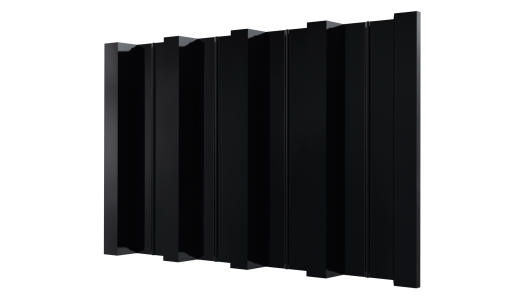 Профнастил Н60 902/845x0,5 мм, 9005 черный янтарь глянцевый