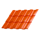 Металлочерепица Геркулес 30 1200/1150x0,5 мм, 2004 оранжевый глянцевый
