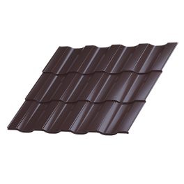 Металлочерепица Геркулес 30 1200/1150x0,4 мм, 8017 шоколадно-коричневый глянцевый