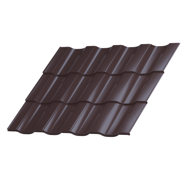 Металлочерепица Геркулес 30 1200/1150x0,5 мм, 8017 шоколадно-коричневый глянцевый