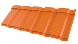 Металлочерепица Каскад 1185/1150x0,5 мм, 2011 насыщенный оранжевый глянцевый