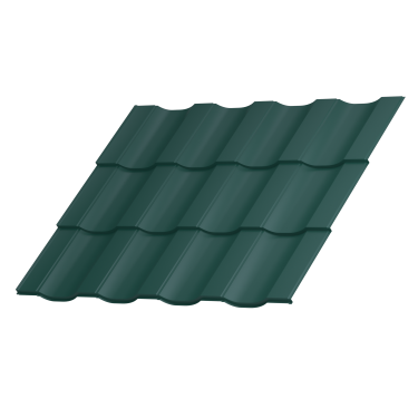 Металлочерепица Геркулес 30 1200/1150x0,45 мм, 6005 зеленый мох матовый