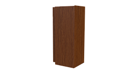 Планка угла наружного сложная Блок-хаус 110x110x2000 мм, Золотой орех 3D