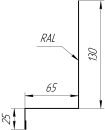 Примывание боковое фальц 25x65x130 мм, 8017 шоколадно-коричневый матовый