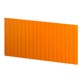Профнастил С8 1200/1150x0,45 мм, 2011 насыщенный оранжевый глянцевый