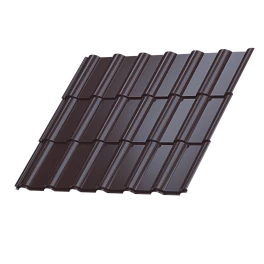 Металлочерепица Супермонтеррей 1180/1100x0,4 мм, 8017 шоколадно-коричневый глянцевый