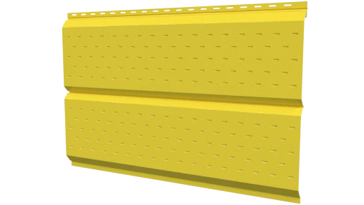 Софит Л-брус перфорированный 264/241x0,45 мм, 1018 цинково-желтый глянцевый