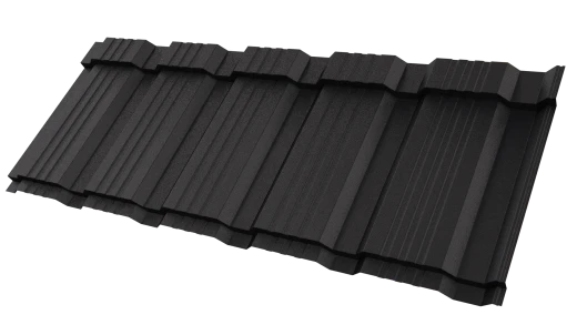 Металлочерепица Каскад 1195/1130x0,5 мм, 9005 черный янтарь матовый