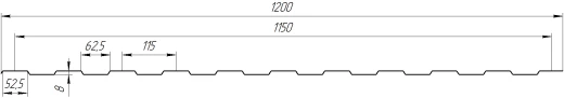 Профнастил С8 1200/1150x0,4 мм, 6002 лиственно-зеленый глянцевый