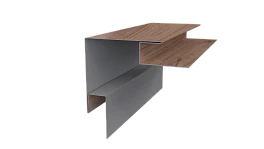 Планка угла наружного сложная Блок-хаус 110x110x2000 мм, Орех 3D