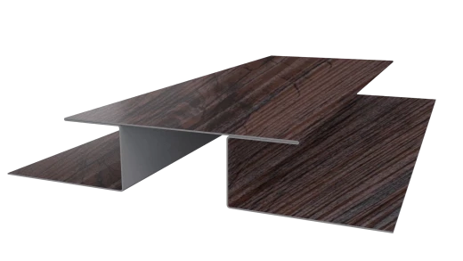 Планка стыковочная сложная Блок-хаус 110x2000 мм, Морёный дуб 3D