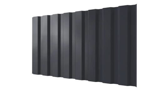 Профнастил С20A 1150/1100x0,4 мм эконом, 7024 графитовый серый глянцевый