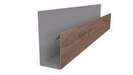 Планка П-образная Блок-хаус 30x30x2000 мм, Орех 3D