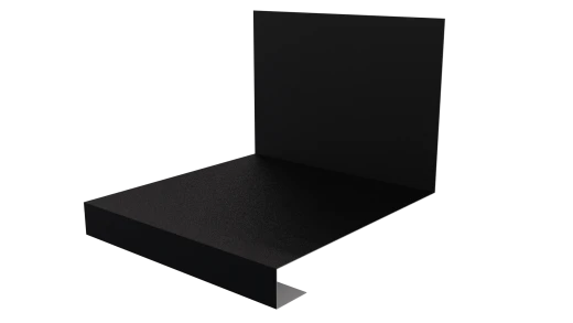 Планка примыкания нижняя к трубе фальц 140x200 мм, 9005 черный янтарь матовый