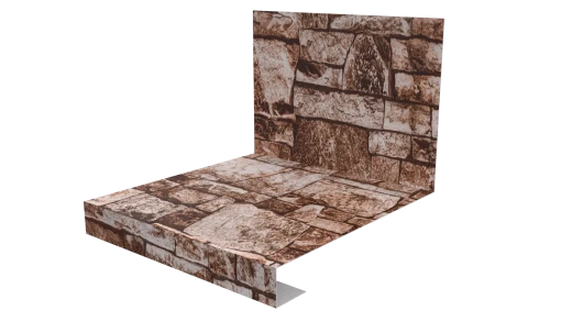 Планка примыкания нижняя к трубе фальц 140x200 мм, Дикий камень