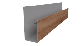 Планка П-образная Блок-хаус 30x30x2000 мм, Золотой орех 3D