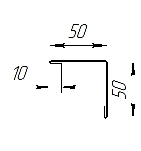 Угол наружный 50x50x2000 мм, Картэн