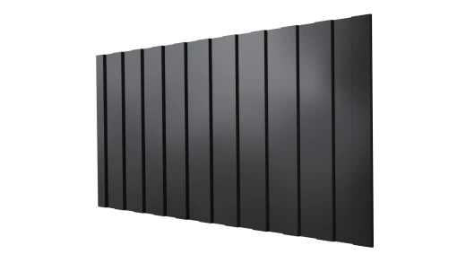Профнастил С8 1200/1150x0,45 мм, 9005 черный янтарь глянцевый