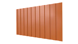 Профнастил С8 1200/1150x0,5 мм, 2011 насыщенный оранжевый глянцевый