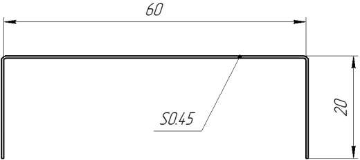 Декоративная накладка 20x60x20 мм, Орех 3D