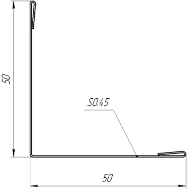 Планка завершающая 10x50x50x10 мм, Картэн тёмный