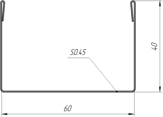 Стойка 40x60x40 мм, Картэн тёмный