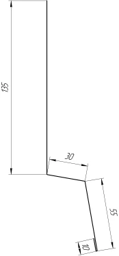 Планка стартовая фальц 135x30x55 мм, 5005 сигнальный синий глянцевый